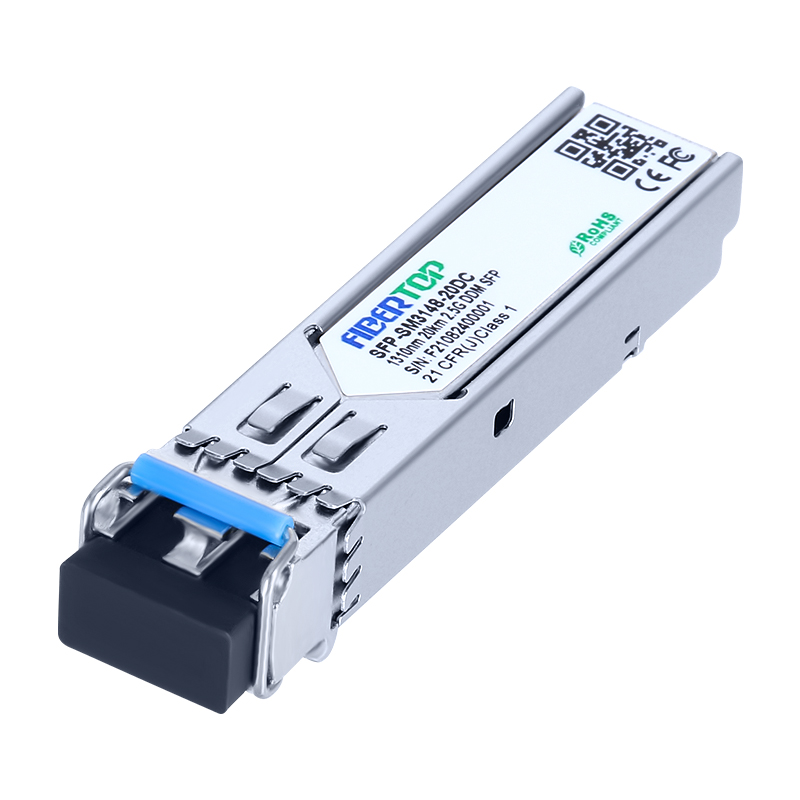 Cisco® ONS-SI-2G-I1 Compatível 2.5G SFP Industrial Transceptor SMF 1310nm 20km LC DOM