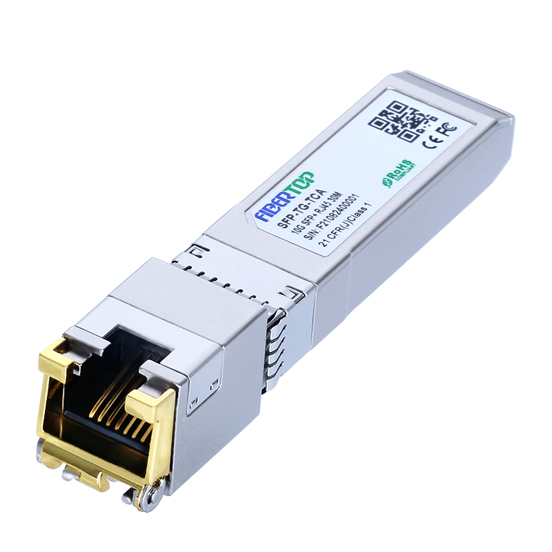 FiberTop 10GBase-T SFP+ para RJ-45 Transceptor SFP+ Módulo Ethernet CAT6a de cobre de até 30 metros com chipset AQR113C