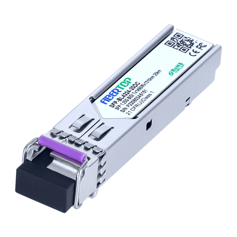 Transceptor SFP 1000Base-BX compatível com Cisco® GLC-BX-D (SMF, 1490nmTx/1310nmRx, 20km, LC, DOM)