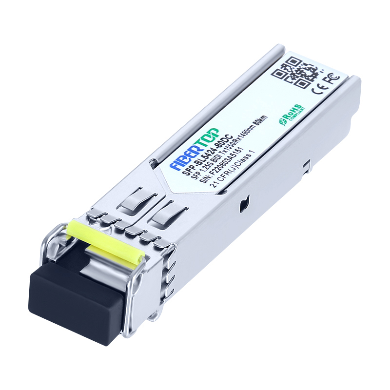 Alcance do único modo 1550nm TX/1490nm RX 80km do transceptor de FIBERTOP 1.25Gbps SFP