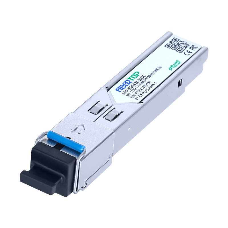 O único modo 1310nm TX/1490nm RX do transceptor de FIBERTOP 1.25Gbps SFP alcança o sc 20km