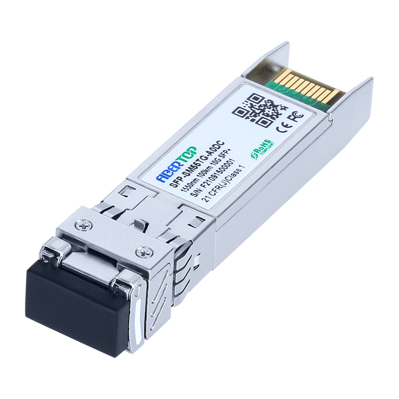 Transceptor compatível com Mellanox 10GBase-ZR SFP+ SMF 1550nm100km LC DOM